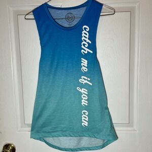 NWT SO Workout Running Athletic Blue Tank Top Catch Me If You Can